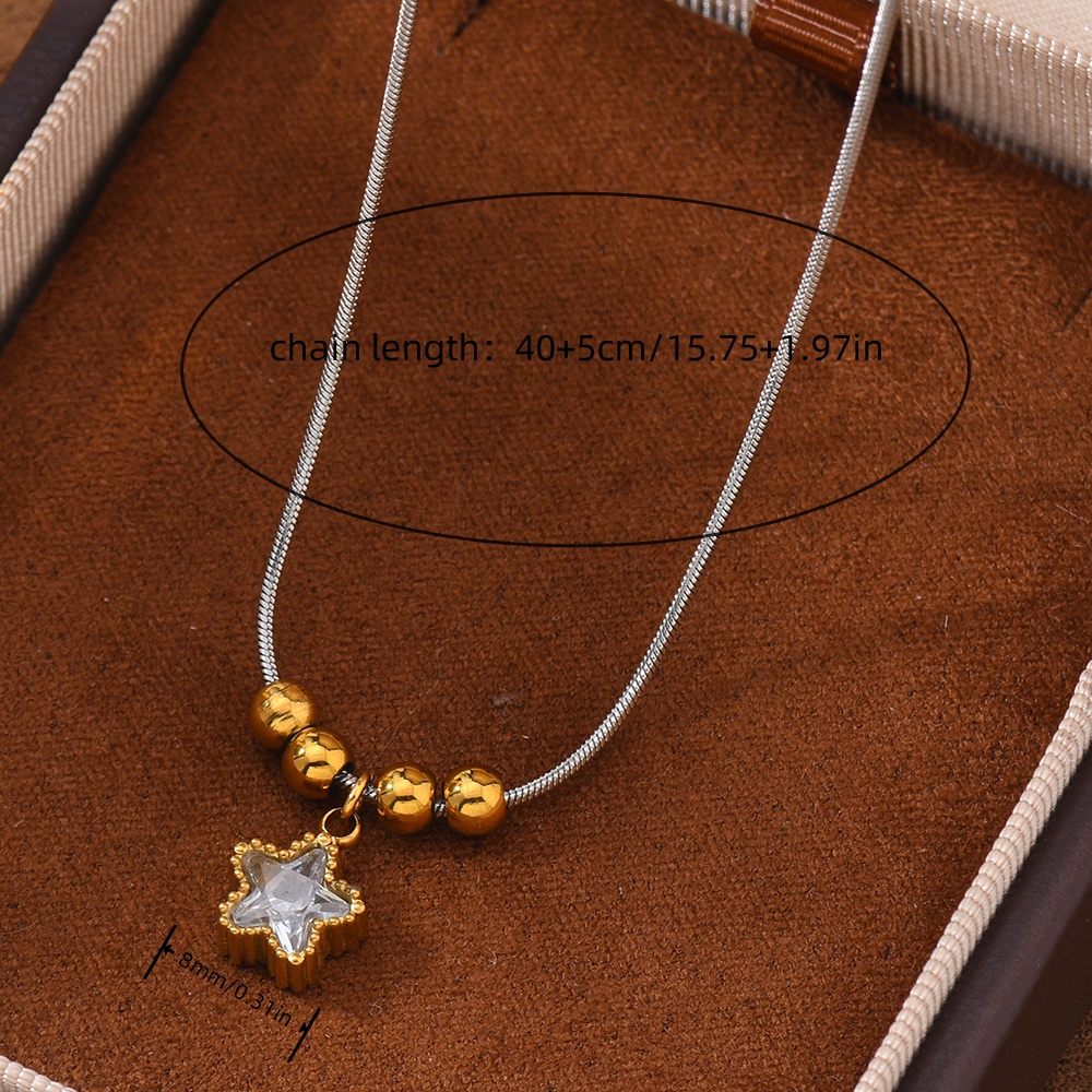 Women's 304 Stainless Steel Heart Necklace with Zirconia